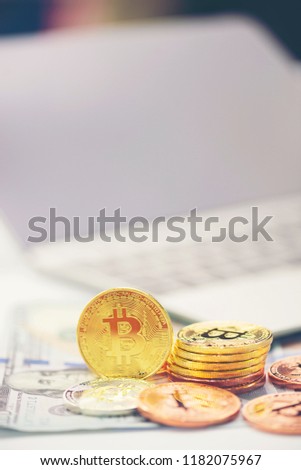 Online Business Bitcoin Online Marketing Concept Stock Photo Edit - 